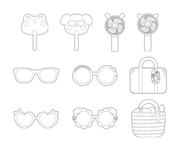 여름 용품 색칠 모음