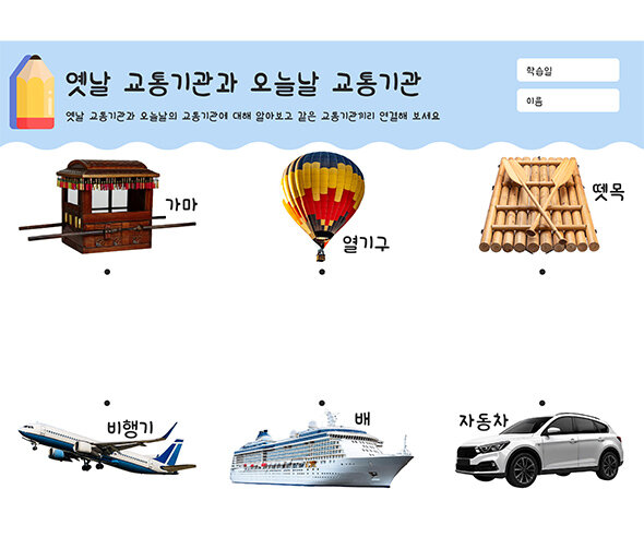옛날 교통기관과 오늘날 교통기관