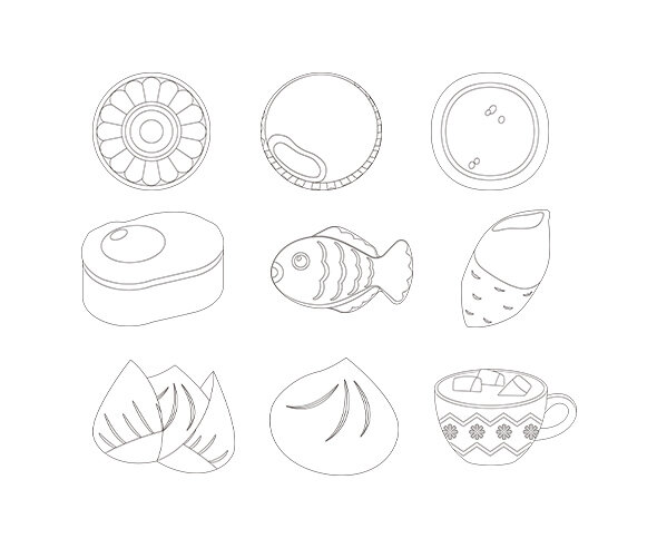 겨울 간식 색칠 모음