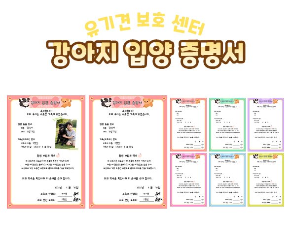 강아지 입양 증명서