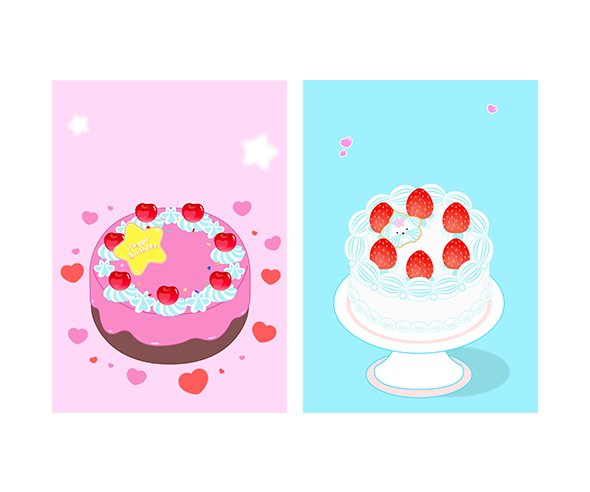 케이크 가게 광고 포스터 (문구없음)