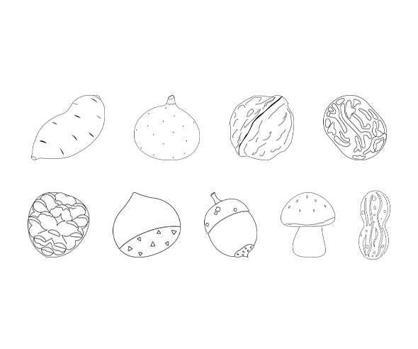 가을 열매 색칠 모음