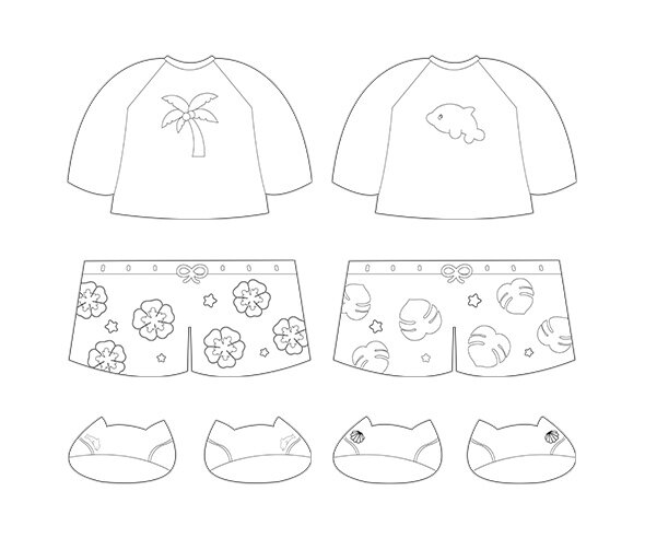 수영복, 아쿠아슈즈 색칠 모음