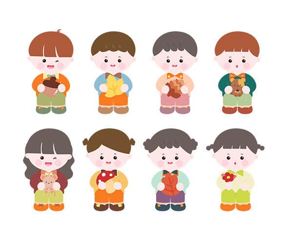 앉아있는 아이 (가을)