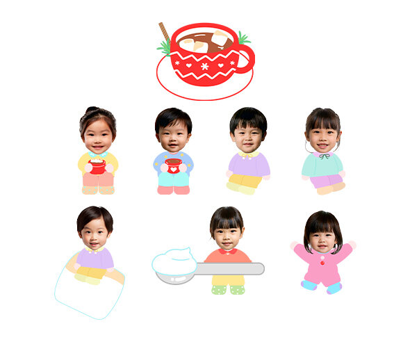 코코아와 아이 합성이미지