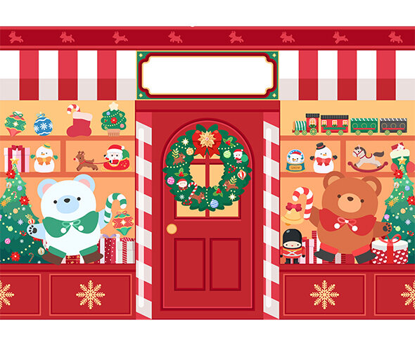 크리스마스 가게 배경