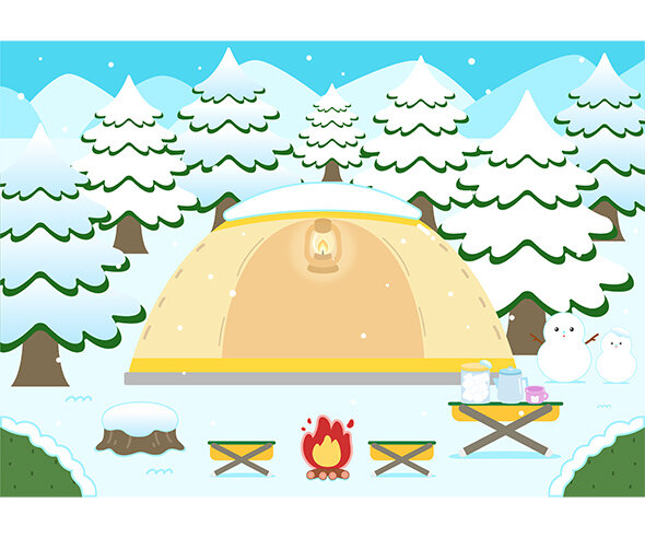 겨울 캠핑 배경