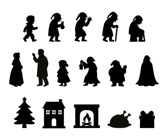 스크루지와 크리스마스 캐럴 그림자 모음