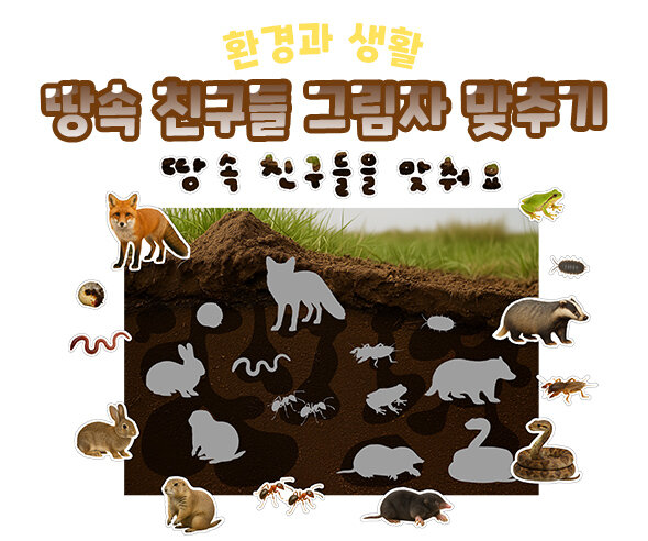 땅속 친구들 그림자 맞추기