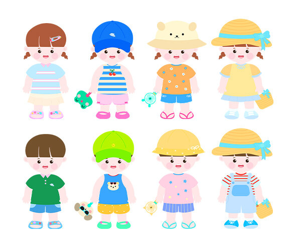 여름 옷 입은 아이