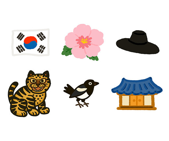 우리나라 상징(호랑이,까치,태극기,기와집,무궁화,갓)
