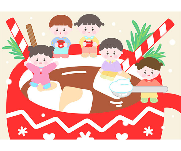 겨울 코코아 배경 