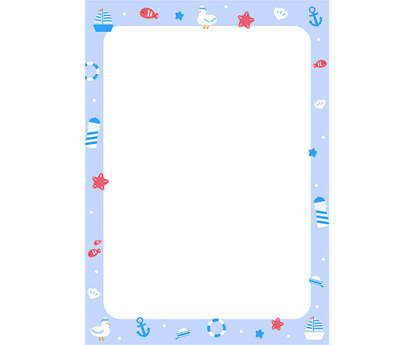 여름 마린 바다 테두리