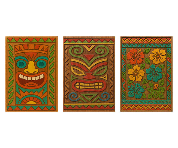 하와이 목각 장식