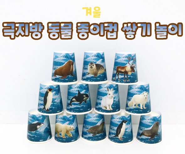 극지방 동물 종이컵 쌓기 놀이