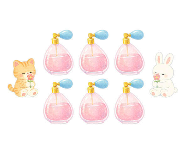 향기를 맡아요 (토끼,고양이) (문구없음)