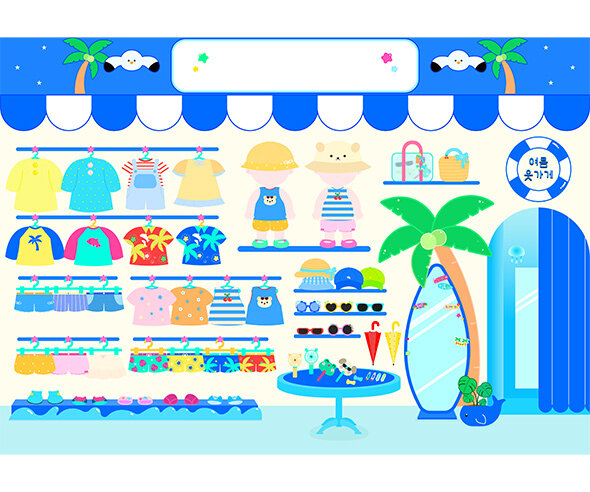여름 옷 가게 배경 