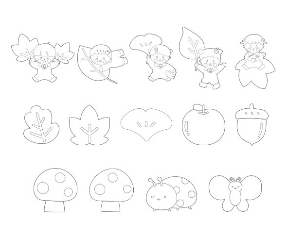 가을 요정과 가을 숲 색칠 모음