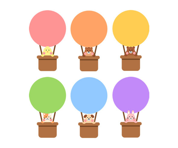 열기구 동물 이름표