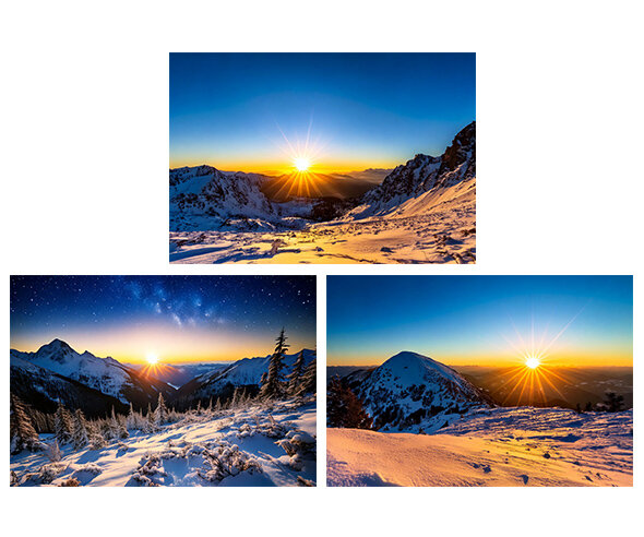 일출 배경(설산)