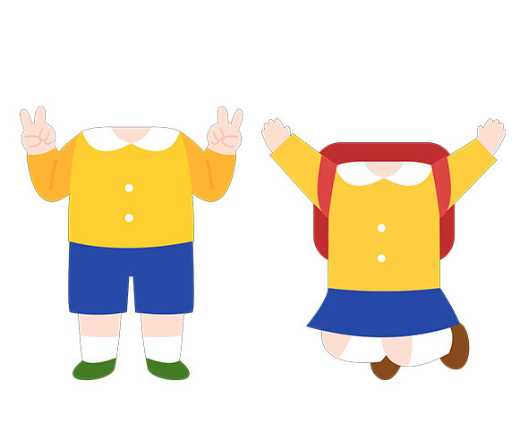 원복 입은 어린이 합성이미지