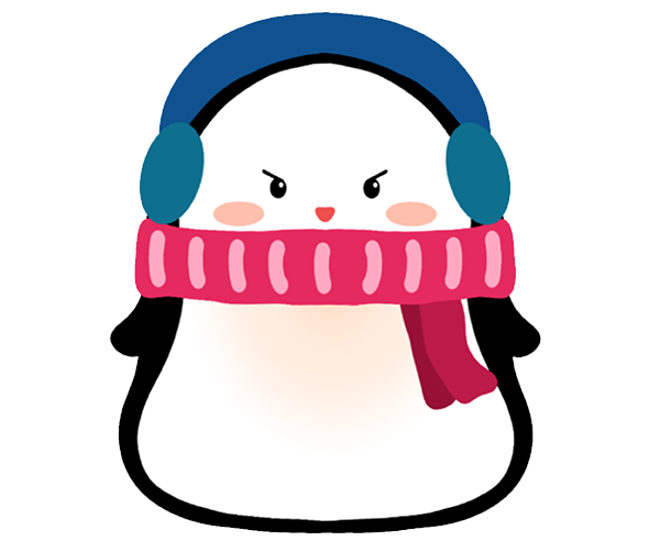 귀마개 한 펭귄