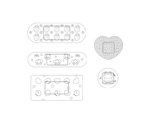 캐릭터 반창고 색칠 모음