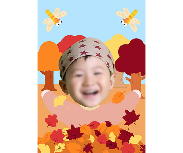 가을 낙엽 합성 표지