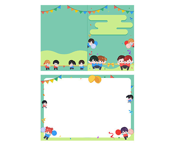 운동회 2단 초대장(순서지)(문구없음)