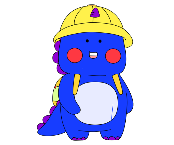 모자 쓴 공룡 캐릭터