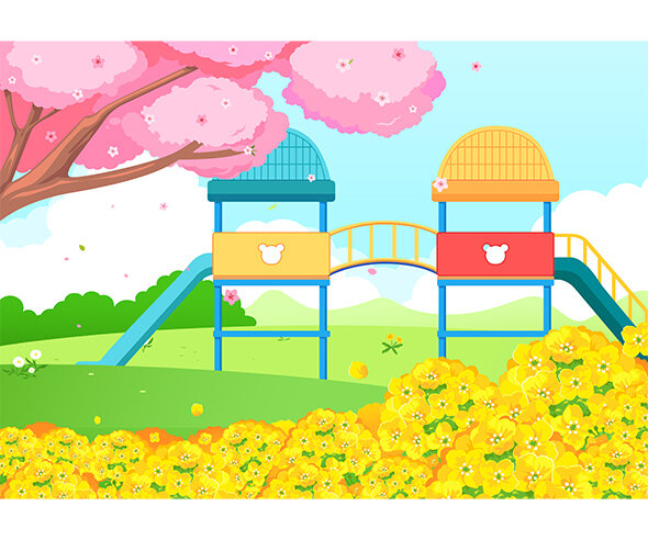 놀이터 봄 배경(동물없음)