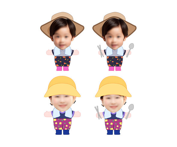 새참 먹는 농부 합성이미지