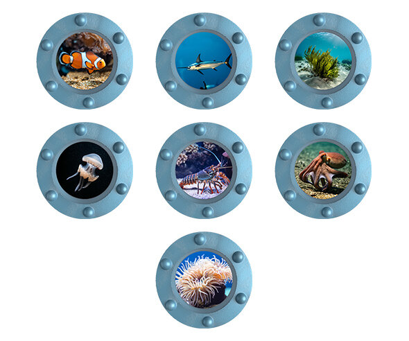 바닷속 잠수함 창문