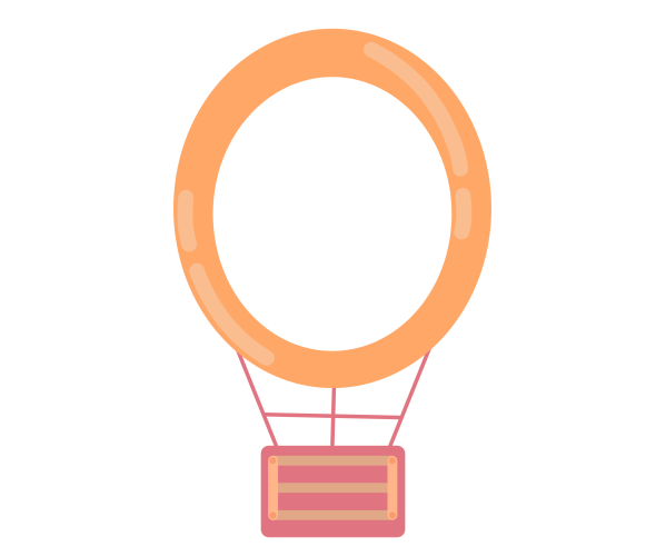 주황 열기구 가랜드