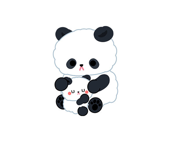 아기 판다와 엄마 판다