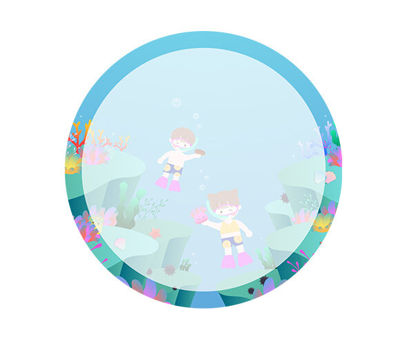 잠수하는 아이들 라벨