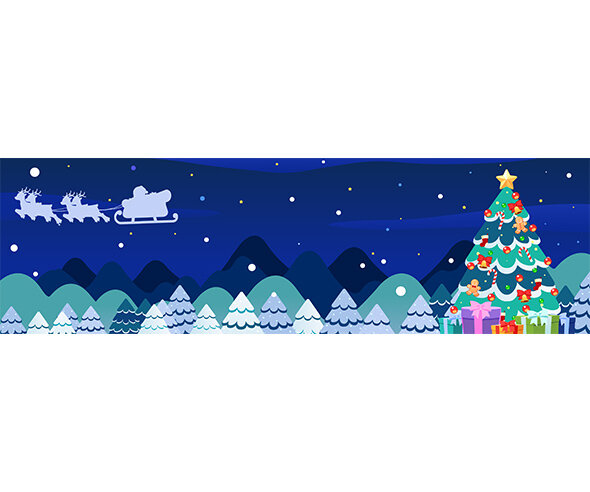 Merry Christmas 트리 가로 배너(문구없음)
