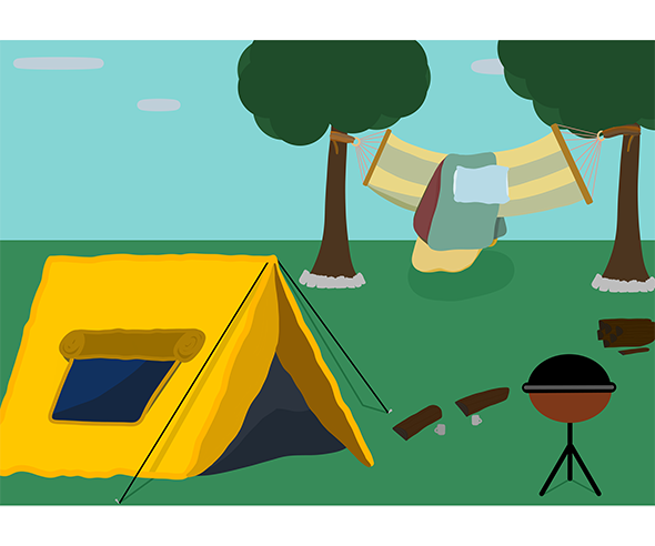 [분할도안] 캠핑장 배경