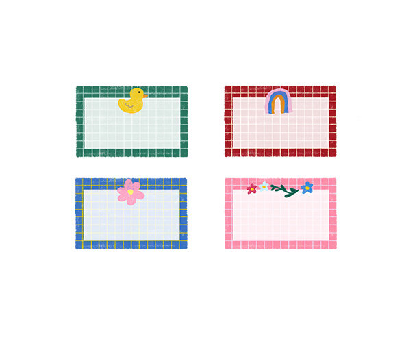 모눈종이 이름표