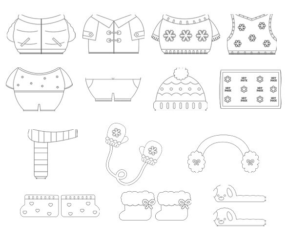 겨울 용품 색칠 모음