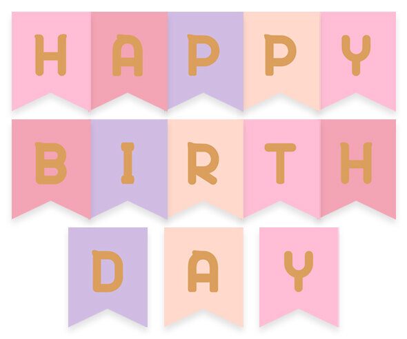 HAPPY BIRTHDAY 깃발 가랜드