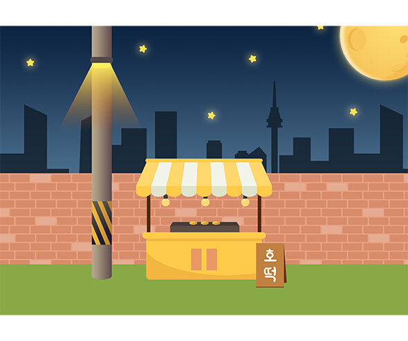 호떡 포장마차 배경