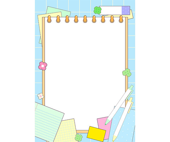 문구용품 테두리(하늘)