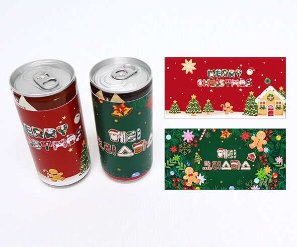 크리스마스 캔음료 라벨