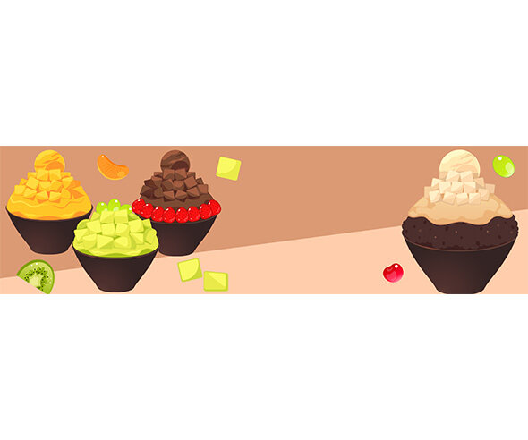 시원달콤한 팥빙수 가로 배너(문구없음)