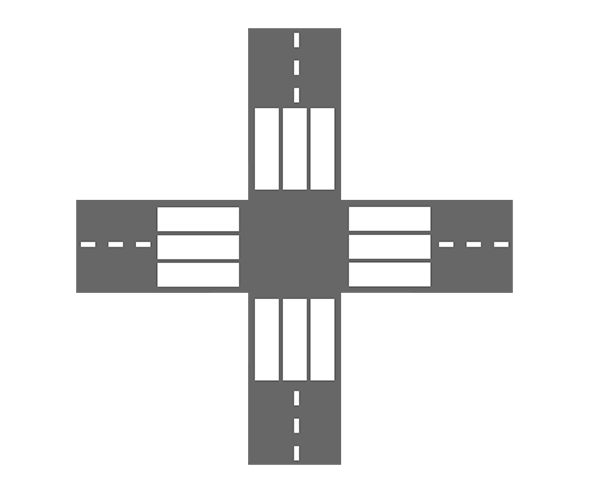 횡단보도 있는 사거리 도로