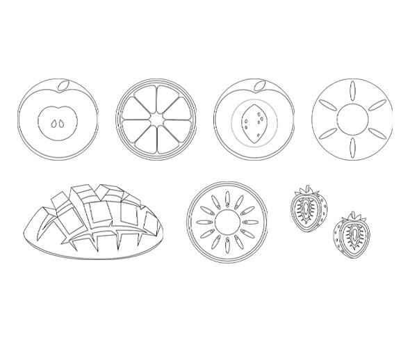 과일 색칠 모음(단면)