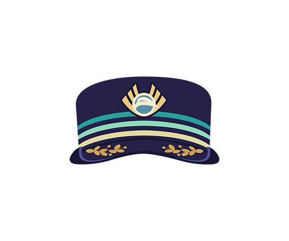 역무원,기관사 모자 