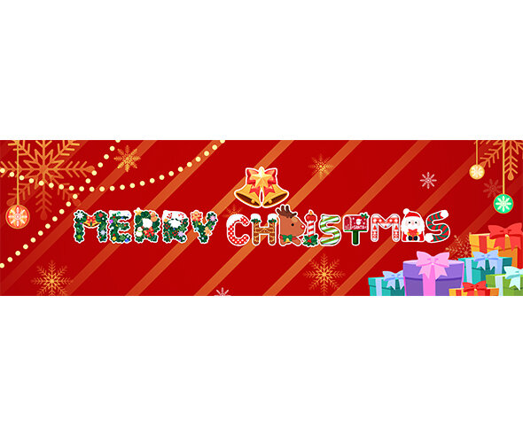 [개별도안] Merry Christmas 선물 가로 배너