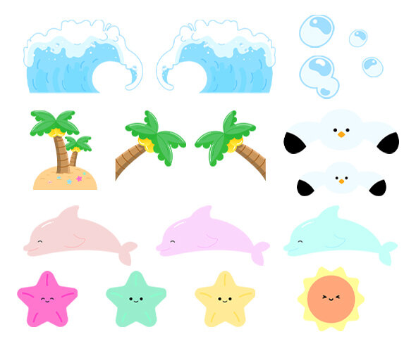 [개별도안] 여름 바다 창문, 문장식 만들기